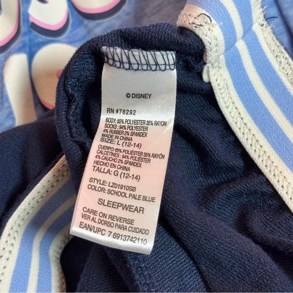 Disney Stitch “Just One of Those Days” 2pc Women’s Blue Pajama Set Size L - Picture 4 of 5